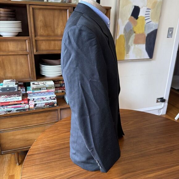 Vito Rufolo Black Merino Wool Blazer Suit Jacket Sport Coat Made in Italy 42R - Picture 2 of 9